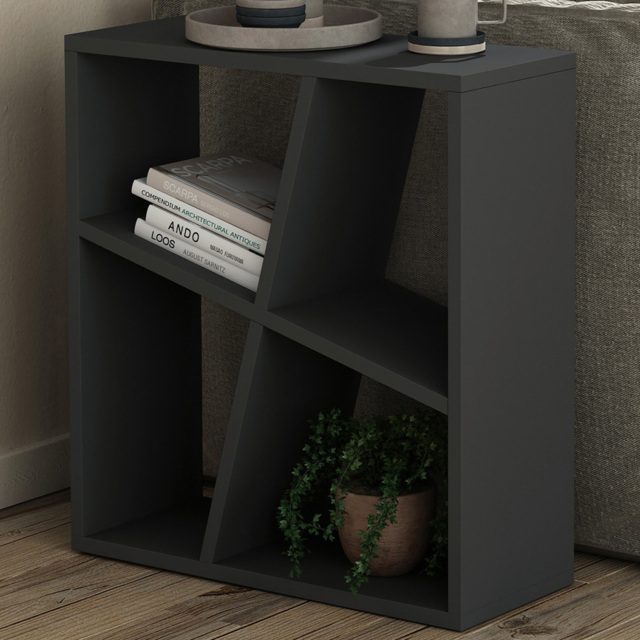 GFW Birtley 4 Shelf Black Bookcase - image 1