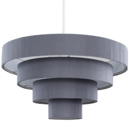 ValueLights Nevada Grey 4 Tier Pleated Pendant Shade