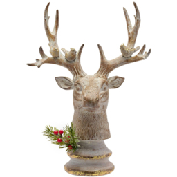 The Seasonal Gift Co. Stag Head Wood Effect Christmas Decoration - thumbnail 1