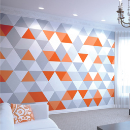 Origin Murals Geometric Orange Wall Mural