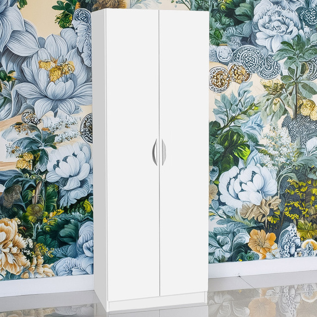 R White Cabinets White 2 Door Tall Cupboard - image 1