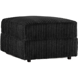 Portland Luxor Black Jumbo Cord Footstool - thumbnail 2