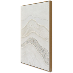 Textured White Abstract Framed Canvas - thumbnail 3