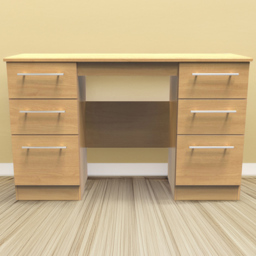 Crowndale Sherwood Modern Oak 6 Drawer Vanity Desk