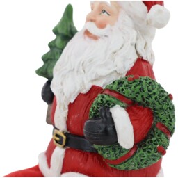 Sleigh Bells Ring Red Santa with Tree Shelf Sitter Christmas Decoration 19.4cm - thumbnail 3