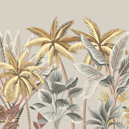 Origin Murals Tropical Palm Trees Grey Wall Mural - thumbnail 2