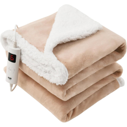 GlamHaus 160 x 130cm Toasted Almond Heated Blanket