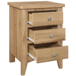 Hampstead 3 Drawer Wooden Bedside Table - thumbnail 4