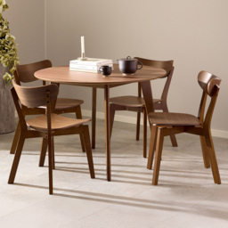 Florence Roxby Walnut 4 Seater 120cm Round Dining Set