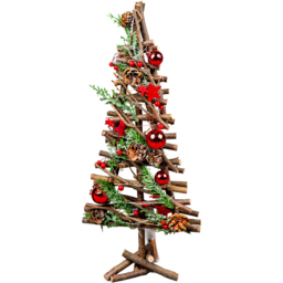 Shatchi Christmas Battery Operated Red LED Twig Wood Tree