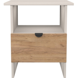 Crowndale Bora Single Drawer Single Shelf Gold Craft Oak and Kashmir Lamp Table Ready Assembled - thumbnail 2