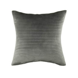 Folded Velvet Cushion - Grey - thumbnail 1