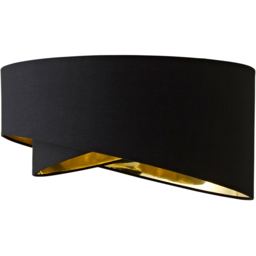 ValueLights Trekan 2 Layer Fabric Black with Metallic Gold Inner Pendant Lamp Shade 40cm