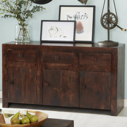 Brooklyn Nihash Toko 3 Door 3 Drawer Dark Mango Sideboard