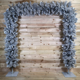 Premier 7.5ft Silver Wrapped PVC Branches Indoor Christmas Tree Arch - thumbnail 2