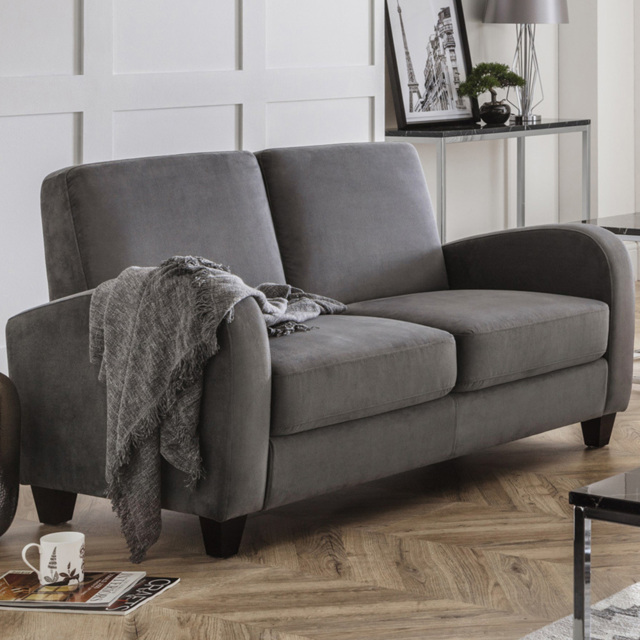 Julian Bowen Vivo 2 Seater Dusk Grey Chenille Sofa - image 1