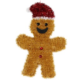 Tinsel Brown Gingerbread Man Christmas Decoration