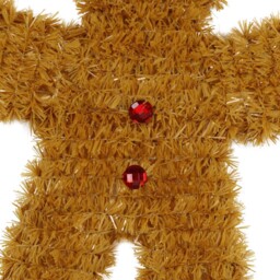 Tinsel Brown Gingerbread Man Christmas Decoration - thumbnail 3