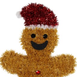 Tinsel Brown Gingerbread Man Christmas Decoration - thumbnail 2