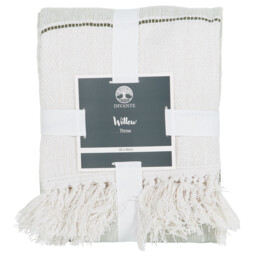 Divante Green and White Willow Stripe Throw 130 x 180cm - thumbnail 1
