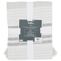Divante Green and White Willow Stripe Throw 130 x 180cm - thumbnail 2
