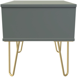 Crowndale Single Drawer Reed Green Bedside Table Ready Assembled - thumbnail 4