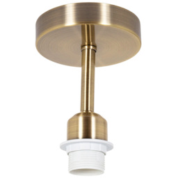 Happy Homewares Brushed Antique Brass Semi Flush Ceiling Light Fitting