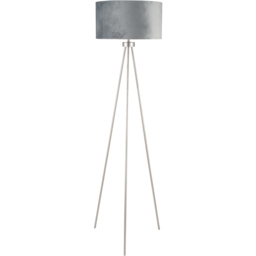 Pacific Lifestyle Houston Slim Metal Tripod Brushed Silver Floor Lamp - thumbnail 1