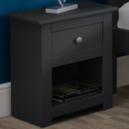 Julian Bowen Radley Single Drawer Anthracite Bedside Table - thumbnail 1