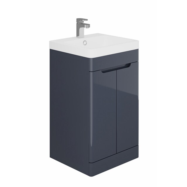 Bathstore Skye 500mm Floorstanding 2 Door Vanity Unit and Basin - Grey