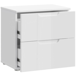 Florence Sienna 2 Drawer White High Gloss Bedside Table - thumbnail 4