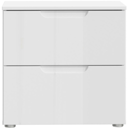 Florence Sienna 2 Drawer White High Gloss Bedside Table - thumbnail 3