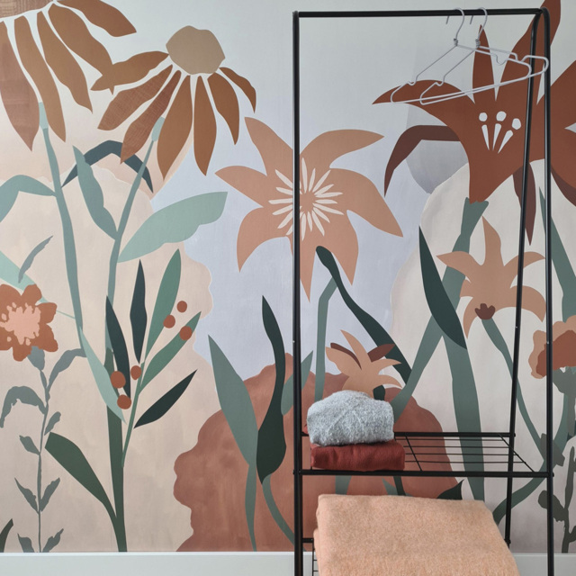Grandeco Roomblush Flowerpop Scene Blush 4 Lane Wall Mural - image 1