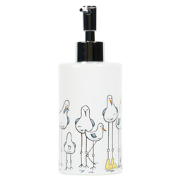 White Seagull Stoneware Soap Dispenser - thumbnail 3