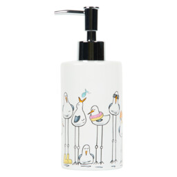 White Seagull Stoneware Soap Dispenser - thumbnail 1