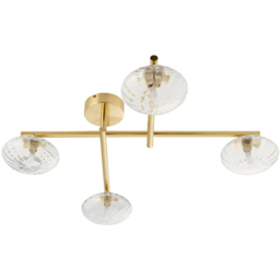 Merano Oristano Semi Flush Satin Brass Plate 4 Light Semi Flush Ceiling Light