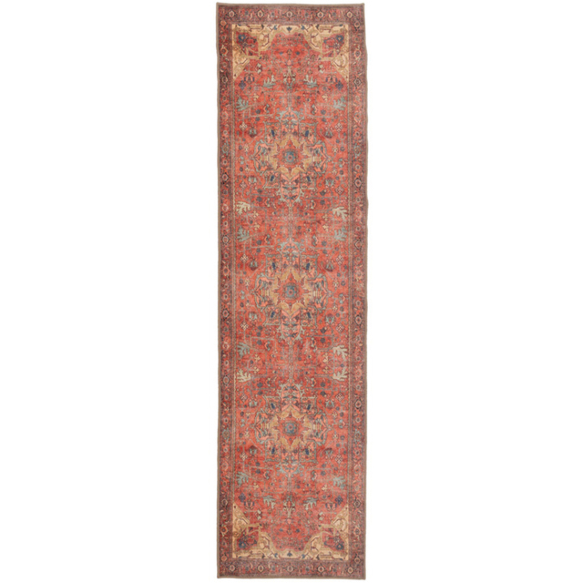 Kukoon Coral Distressed Persian Inspired Gold and Rug 80 x 300cm - image 1