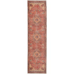 Kukoon Coral Distressed Persian Inspired Gold and Rug 80 x 300cm - thumbnail 1