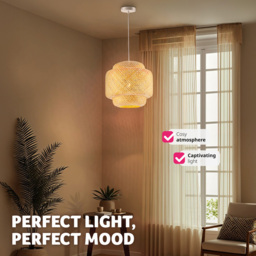 tectake Lignea Lux Boho Bamboo Ceiling Light 40W - thumbnail 4