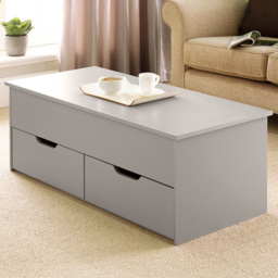Home Source Bruges 2 Drawer Grey Lift Up Coffee Table - thumbnail 1