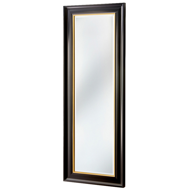 Yearn Georgian Black and Gold Bevelled Tall Wall Mirror 136 x 59.5cm - image 1