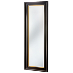Yearn Georgian Black and Gold Bevelled Tall Wall Mirror 136 x 59.5cm