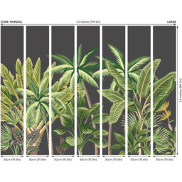 Origin Murals Tropical Palm Trees Black Wall Mural - thumbnail 3