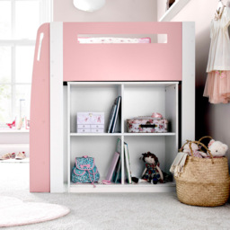 Bedmaster Lacy Pink Storage Mid Sleeper with Pocket Sprung Mattress - thumbnail 4