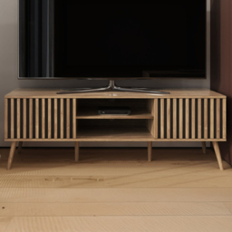 GFW Rowan 2 Door 2 Shelf Oak TV Unit