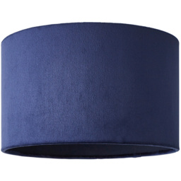ValueLights Reni Navy Velvet Drum Ceiling Lamp Shade 25cm
