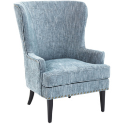 Premier Housewares Welham Blue Wingback Lounge Chair - thumbnail 3