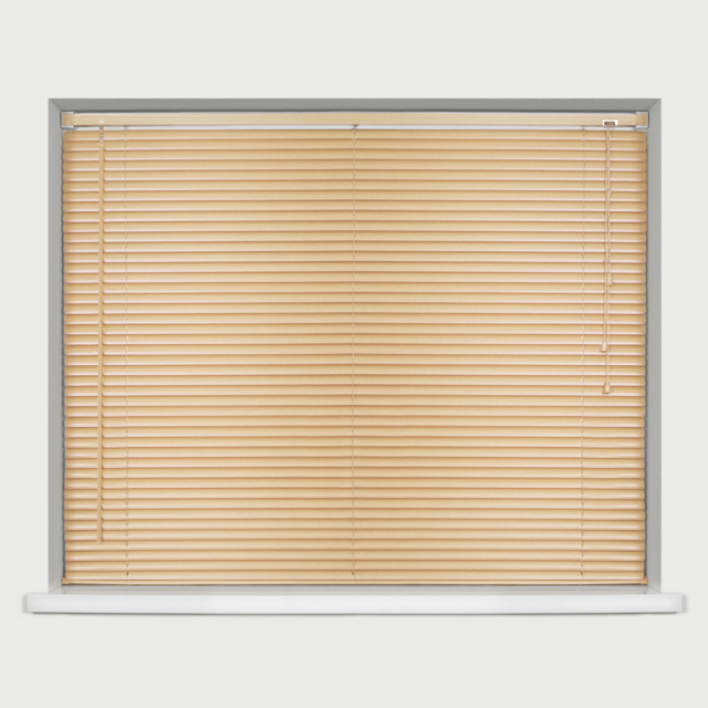 Caecus Wood Grain Effect PVC Long Drop Venetian Blind Natural 75 x 210cm - image 1