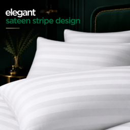 Opulent Home White King Size Striped Summer Duvet Set 1.5 Tog - thumbnail 2