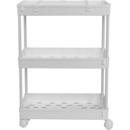 AMOS 3 Shelf White Storage Trolley Small - thumbnail 2